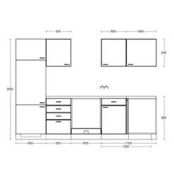 Flex-Well Classic Winkelküche Florida 280 Cm Ohne E-Geräte Sonoma Eiche-Weiß -KüchenTraum 5260435 VM01