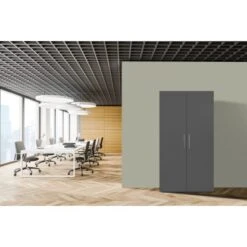 Respekta Schrankküche SKWGMIC Reversibel Grau-Weiß