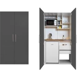 Respekta Schrankküche SKWGMIC Reversibel Grau-Weiß -KüchenTraum 5317243 4384 06