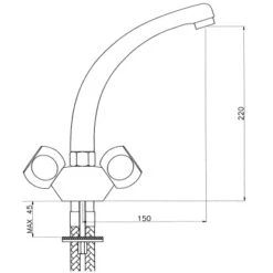 Sanitop-Wingenroth Zweigriff-Küchenarmatur Como Chrom -KüchenTraum 534286 3711 2