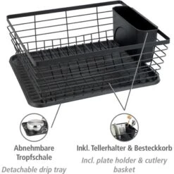 Wenko Geschirrabtropfer Drip Schwarz -KüchenTraum 534934 1068 02