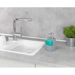 Wenko Spülmittelspender Festival Mit Griffiger Soft-Touch Oberfläche Grau -KüchenTraum 548131 1068 05