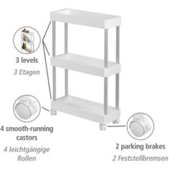 Wenko Haushalts- Und Badwagen Mino Servierwagen Haushaltswagen Mit 3 Ablagen -KüchenTraum 548133 1068 12