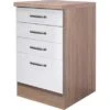 Flex-Well Exclusiv Schubkastenschrank Valero 50 Cm Hochglanz Weiß-Sonoma Eiche -KüchenTraum 552 4800 ussa50 valero 2 2