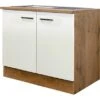 Flex-Well Exclusiv Spülenunterschrank Vintea 100 Cm Magnolie Matt - Lancelot Oak -KüchenTraum 56447 4051 DSPU100Vintea K