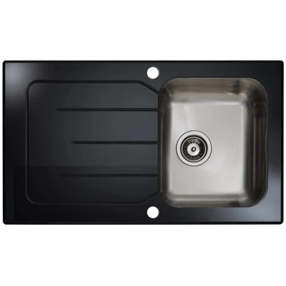 OBI Glasspüle 50 Cm X 86 Cm Schwarz 3 OBI Glasspüle 50 Cm X 86 Cm Schwarz