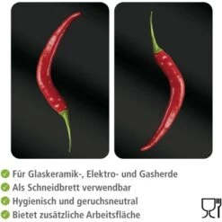 Wenko Herdabdeckplatten Universal Hot Peperoni 2er-Set Mehrfarbig -KüchenTraum 580693 1068 03