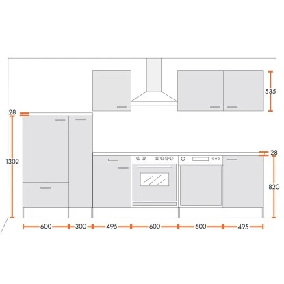 Menke Küchenzeile Classic 310 Cm Lava Melamin-Sonoma Eiche Nachbildung 5 Menke Küchenzeile Classic 310 Cm Lava Melamin-Sonoma Eiche Nachbildung – Bild 3