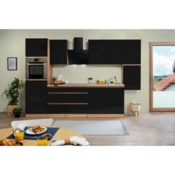 Respekta Küchenzeile GLRP320HESS Grifflos 320 Cm Schwarz Hochglanz-Sonoma Eiche 19 Respekta Küchenzeile GLRP320HESS Grifflos 320 Cm Schwarz Hochglanz-Sonoma Eiche -KüchenTraum 5881354 4384 GLRP320HESS 9