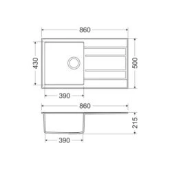 Miló Einbauspüle Granitverbundstoff Luxuria 86 Sand -KüchenTraum 5903140017769 20 1