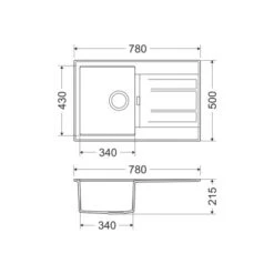 Miló Einbauspüle Granitverbundstoff Piatto 78 Graphit -KüchenTraum 5903140017790 20