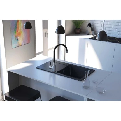 Miló Einbauspüle Granitverbundstoff Pukka 76 Graphit-Grau 4 Miló Einbauspüle Granitverbundstoff Pukka 76 Graphit-Grau – Bild 2