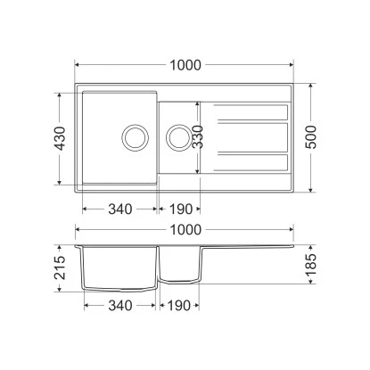 Miló Einbauspüle Granitverbundstoff Luxuria 100 Graphit 4 Miló Einbauspüle Granitverbundstoff Luxuria 100 Graphit – Bild 2