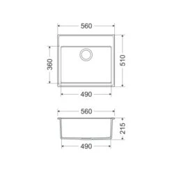 Miló Einbauspüle Granitverbundstoff Luxuria 56 Schwarz -KüchenTraum 5903140018124 20 2