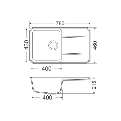 Miló Einbauspüle Granitverbundstoff Piu 78 Schwarz 4 Miló Einbauspüle Granitverbundstoff Piu 78 Schwarz – Bild 2