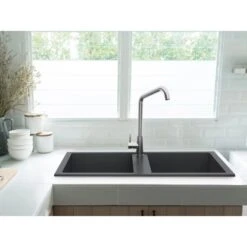 Miló Einbauspüle Granitverbundstoff Blissano 76 Graphit -KüchenTraum 5903140019411 2.png