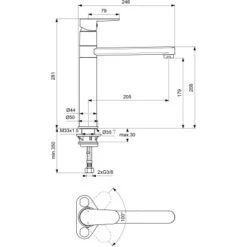 Ideal Standard Küchenarmatur Cerafine O Hoher Auslauf Chrom -KüchenTraum 611234 3049 5