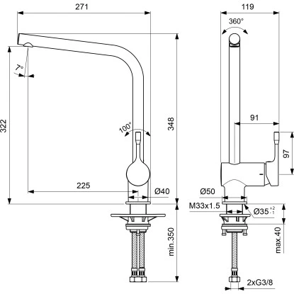 Ideal Standard Küchenarmatur Ceralook Hoher Auslauf Chrom 5 Ideal Standard Küchenarmatur Ceralook Hoher Auslauf Chrom – Bild 3