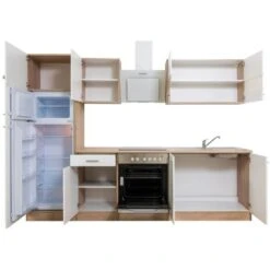 Respekta Küchenzeile KB270ESWCGKE 270 Cm Weiß-Eiche Sägerau Nachbildung Glänzend -KüchenTraum 6347397 KB270ESWCGKE 05