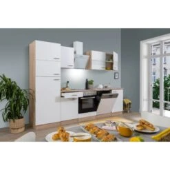 Respekta Küchenzeile KB280ESWCGKE 280 Cm Weiß-Eiche Sägerau Nachbildung -KüchenTraum 6347439 KB280ESWCGKE 01