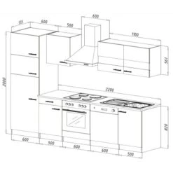 Respekta Küchenzeile KB280ESWCGKE 280 Cm Weiß-Eiche Sägerau Nachbildung -KüchenTraum 6347439 KB280ESWCGKE 03