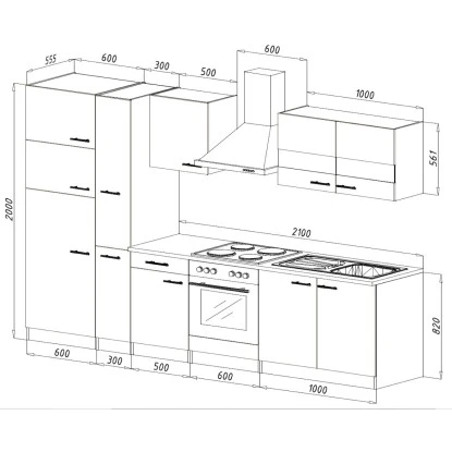 Respekta Küchenzeile KB300ESGCGKE 300 Cm Grau-Eiche Sägerau Nachbildung 6 Respekta Küchenzeile KB300ESGCGKE 300 Cm Grau-Eiche Sägerau Nachbildung – Bild 4