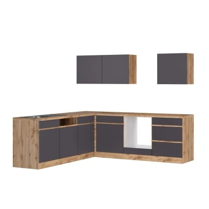 Held Möbel Winkelküche Turin 240 X 240 Cm Graphit-Wotaneiche Ohne E-Geräte 4 Held Möbel Winkelküche Turin 240 X 240 Cm Graphit-Wotaneiche Ohne E-Geräte – Bild 2