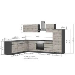Held Möbel Winkelküche Turin 240 X 300 Cm Wotaneiche-Graphit Mit E-Geräten -KüchenTraum 64335 11016600 1117.6310 5