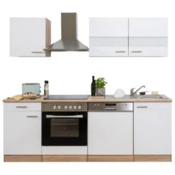 Respekta Küchenzeile KB220ESWC 220 Cm Weiß-Eiche Sägerau Nachbildung Glänzend -KüchenTraum 6447569 KB220ESWC 06