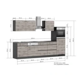 Held Möbel Küchenzeile Turin 300 Cm Graphit-Wotaneiche Mit E-Geräten -KüchenTraum 64665 11016600 1120.6311 5