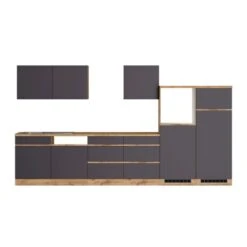 Held Möbel Küchenzeile Turin 360 Cm Graphit-Wotaneiche Ohne E-Geräte -KüchenTraum 64905 11016600 1124.6311 1
