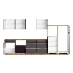 Held Möbel Küchenzeile Turin 360 Cm Graphit-Wotaneiche Ohne E-Geräte -KüchenTraum 64905 11016600 1124.6311 2