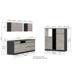 Held Möbel Küchenzeile Turin 390 Cm Graphit-Wotaneiche Ohne E-Geräte 25 Held Möbel Küchenzeile Turin 390 Cm Graphit-Wotaneiche Ohne E-Geräte -KüchenTraum 65050 11016600 1127.6311 5