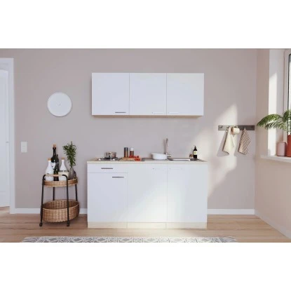 Respekta Singleküche Luis 150 Cm Weiß-Eiche Sägerau 3 Respekta Singleküche Luis 150 Cm Weiß-Eiche Sägerau