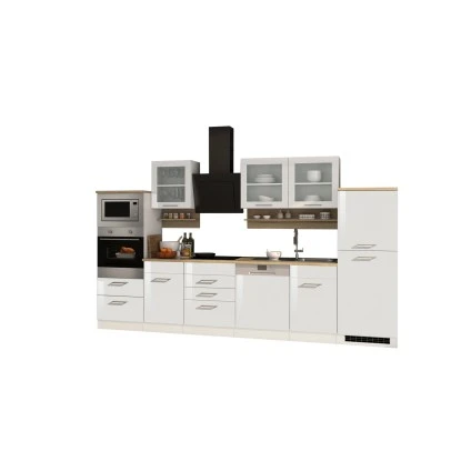 Held Möbel Küchenzeile Mailand 340 Cm Weiß Hochglanz-Weiß Matt Mit E-Geräten 5 Held Möbel Küchenzeile Mailand 340 Cm Weiß Hochglanz-Weiß Matt Mit E-Geräten – Bild 3