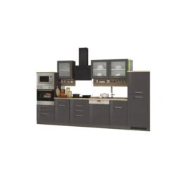 Held Möbel Küchenzeile Mailand 340 Cm Grau Hochglanz-Grau Matt Mit E-Geräten -KüchenTraum 6645 11016600 588.1.6211 1