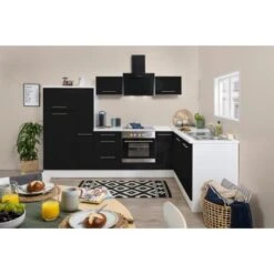 Respekta Premium Winkelküche RP290WSC 290 X 200 Cm Schwarz Hochglanz-Weiß -KüchenTraum 6696 RP290WSC Kchenzeile 2