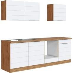 Held Möbel Küchenzeile 240 Cm Matt Weiß-Wotaneiche Ohne E-Geräte -KüchenTraum 66 11016600 1000.6291 1b 3