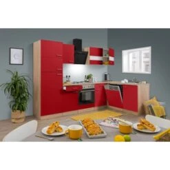 Respekta Winkelküche KBL280ESRS 280 Cm Rot-Eiche Sonoma Sägerau Nachbildung -KüchenTraum 6861884 KBL280ESRS 01