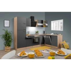 Respekta Winkelküche KBL280ESGS 280 Cm Grau-Eiche Sonoma Sägerau Nachbildung -KüchenTraum 6862056 KBL280ESGS 01