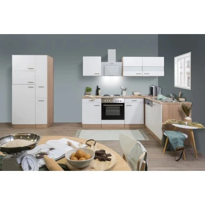 Respekta Winkelküche KBL310ESWS 310 Cm Weiß-Eiche Sonoma Sägerau Nachbildung 6 Respekta Winkelküche KBL310ESWS 310 Cm Weiß-Eiche Sonoma Sägerau Nachbildung – Bild 4