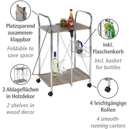 Wenko Servierwagen Liky Holzdekor Zusammenklappbar 13 Wenko Servierwagen Liky Holzdekor Zusammenklappbar – Bild 11