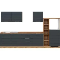 Held Möbel Küchenzeile 330 Cm Matt Grau-Wotaneiche Ohne E-Geräte -KüchenTraum 68 11016600 1022.6293 1a 2