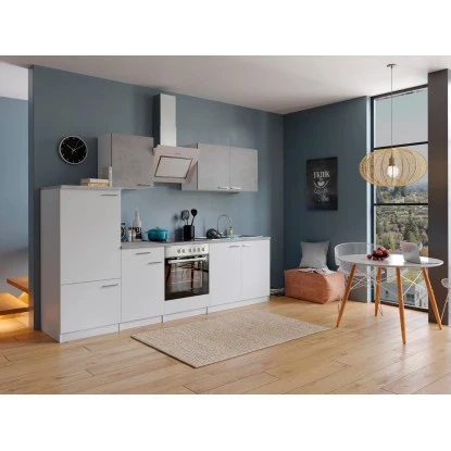 Respekta Economy Küchenzeile KB270WWBSC 270 Cm Weiß-Beton Optik 3 Respekta Economy Küchenzeile KB270WWBSC 270 Cm Weiß-Beton Optik