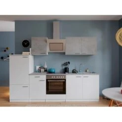 Respekta Economy Küchenzeile KB270WWBSC 270 Cm Weiß-Beton Optik 9 Respekta Economy Küchenzeile KB270WWBSC 270 Cm Weiß-Beton Optik -KüchenTraum 68 4384 neu KB270WWBSCG 02