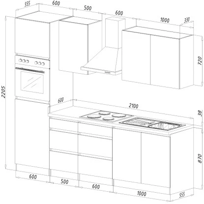 Respekta Küchenzeile Ohne E-Geräte 270 Cm Grifflos Schwarz Hochglanz-Weiß 4 Respekta Küchenzeile Ohne E-Geräte 270 Cm Grifflos Schwarz Hochglanz-Weiß – Bild 2