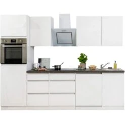 Respekta Küchenzeile Ohne E-Geräte 280 Cm Grifflos Weiß Hochglanz -KüchenTraum 6980452 4384 4