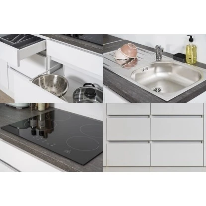 Respekta Küchenzeile Ohne E-Geräte 320 Cm Grifflos Weiß Matt 6 Respekta Küchenzeile Ohne E-Geräte 320 Cm Grifflos Weiß Matt – Bild 4