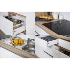 Respekta Küchenzeile Ohne E-Geräte 330 Cm Grifflos Schwarz Hochgl.-Eiche Sägerau 9 Respekta Küchenzeile Ohne E-Geräte 330 Cm Grifflos Schwarz Hochgl.-Eiche Sägerau -KüchenTraum 6981161 4384 4