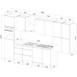 Respekta Küchenzeile Ohne E-Geräte 380 Cm Grifflos Grau Hochglanz-Weiß 7 Respekta Küchenzeile Ohne E-Geräte 380 Cm Grifflos Grau Hochglanz-Weiß -KüchenTraum 6981401 4384 2